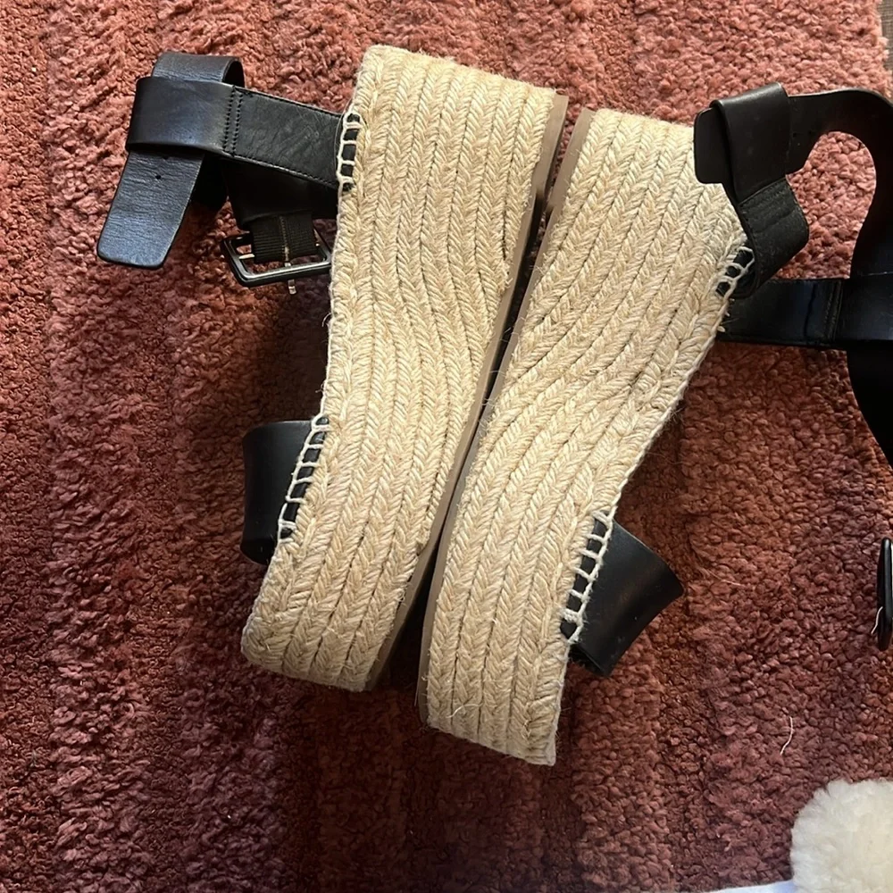 • vince • abby black wedges